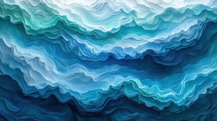 Obraz premium Abstract swirling waves in blue and green hues conveying fluid motion and tranquility in a serene composition