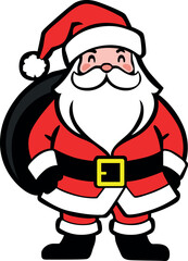 little santa claus, santa claus figure for christmas funny cartoon. cute santa claus character figure from the front illustration graphic
