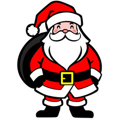 little santa claus, santa claus figure for christmas funny cartoon. cute santa claus character figure from the front illustration graphic