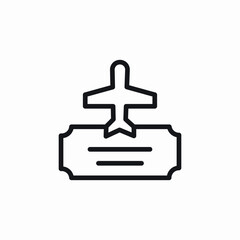 plane flight ticket icon sign vector