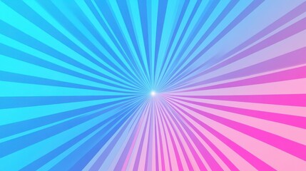A vibrant geometric pattern featuring radiating blue and pink rays, creating a mesmerizing and energetic atmosphere.