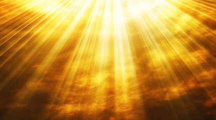 Golden rays of sunlight streaming through clouds create an ethereal and warm atmosphere.