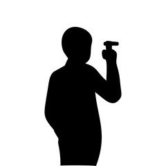 silhouette of a person smoking