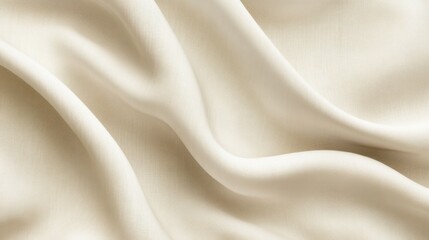 Obraz premium A smooth, flowing fabric in a soft cream color, showcasing elegant waves and textures.