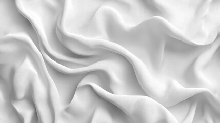 Obraz premium Elegant white silk fabric with soft folds and gentle waves, creating a serene and sophisticated ambiance.
