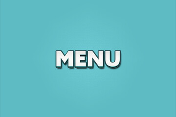 Menu. A Illustration with white text isolated on light green background.