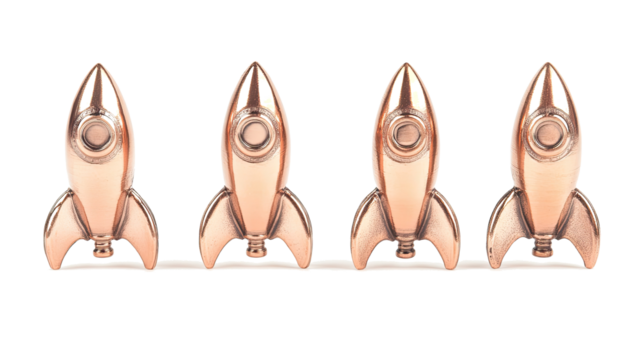 Decorative Rockets on Transparent Background for Design Generative AI
