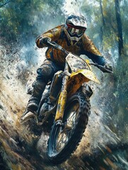 Naklejka premium Motorcycle Dirt Biking