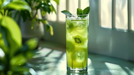 Refreshing Kiwi Mint Drink