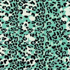 Abstract modern leopard seamless pattern. Animals trendy background. Color decorative vector stock illustration for print, card, postcard, fabric, textile. Modern ornament of stylized skin