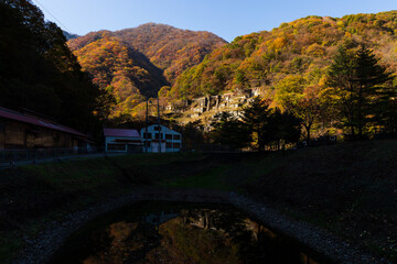 紅葉の頃の旧釜石鉱山