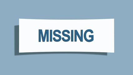 Missing. A card isolated on blue background.