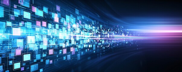 Digital Data Stream Futuristic Technology Background