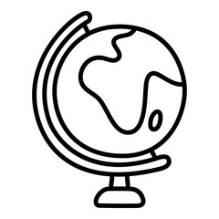 Globe black line icon handdrawn style