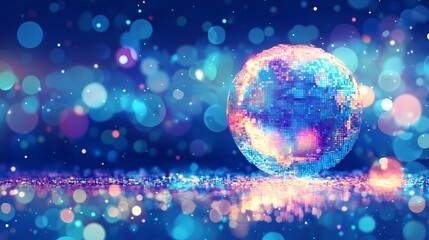 Abstract bubble-filled background with rainbow colors refracting through transparent orbs, forming a complex and visually striking pattern of light and reflections