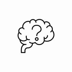 question in brain mind icon sign vector