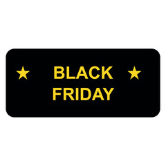 A vector tag for sale price with yellow lettering Black Friday on a white background