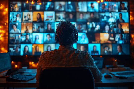 Engaging virtual classroom environment with active participation and diverse students on screen during a digital learning session