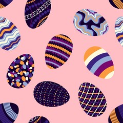 Easter seamless pattern with eggs for wallpaper and fabrics and textiles