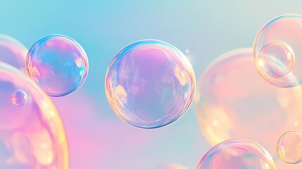 Soft, translucent soap bubbles layered in a gentle pattern, illuminated by warm light, creating a soothing, calming background for artistic projects