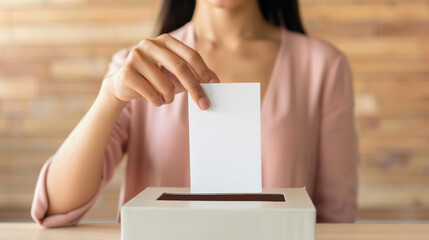 A woman votes online with her tablet, embracing technology in the democratic process during the elections.