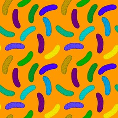 Summer vegetable seamless cucumber pattern for wrapping paper and fabrics