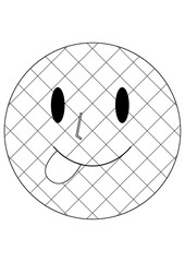 smile quadrillé tire sa langue