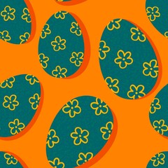 Easter seamless pattern with eggs for wallpaper and fabrics and textiles
