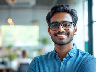Fototapeta premium Business Professional Smiling in Corporate Office