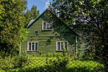 Traditional wooden house in Lithuania