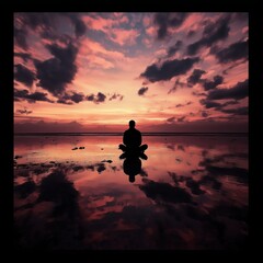 A women relaxing at the sea