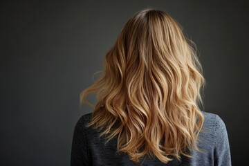 Fototapeta premium Blond hair in waves from behind