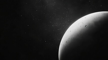 Obraz premium Black and white image of a night sky with stars and distant objects in both the background and foreground