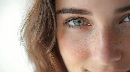 Fototapeta premium Gentle Smile of a Woman with Natural Beauty
