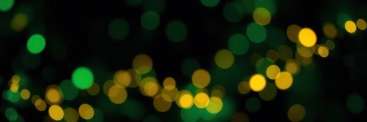 Obraz premium Enigmatic dark green and gold abstract background with bokeh lights for festive luxury, sparkly, dark green, holiday