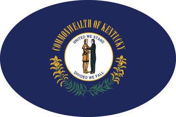 Oval flag of the United States of America federal state of KENTUCKY