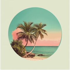 A cover for chillout and relax music with tropical landscape
