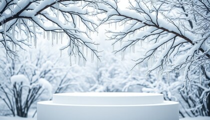 Fototapeta premium Winter Wonderland with Icicles and Snow