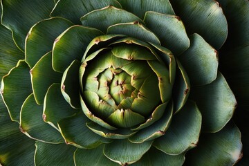 Fototapeta premium Close up view from above of an artichoke