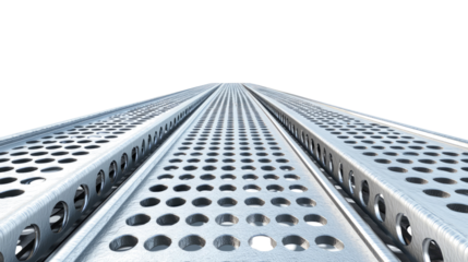 Seamless Perforated Metal Dot Grid Patterns on Transparent Background Generative AI