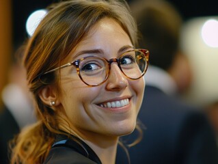 Smiling Woman at an Event