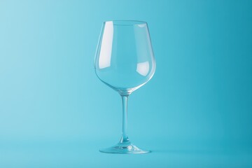 Fototapeta premium Glass base on blue backdrop