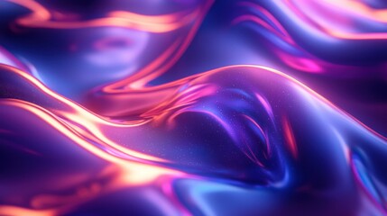 Obraz premium Abstract Wavy Surface with Iridescent Hues and Shimmering Particles