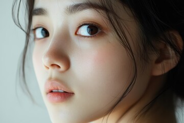 Image of a young Korean woman with natural skin care