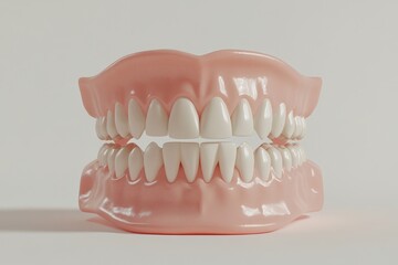 Obraz premium 3D Render of Teeth Model, Front View on White Background