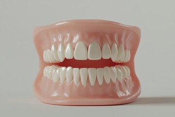 Obraz premium 3D Render of Teeth Model, Front View on White Background