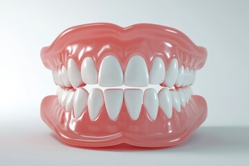 Obraz premium 3D Render of Teeth Model, Front View on White Background