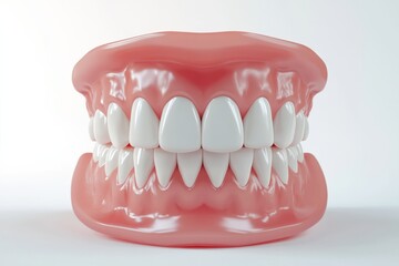 Obraz premium 3D Render of Teeth Model, Front View on White Background