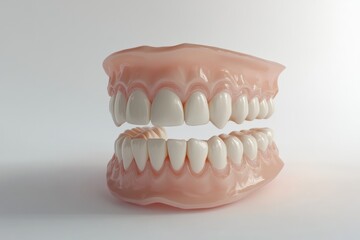Obraz premium 3D Render of Teeth Model, Front View on White Background