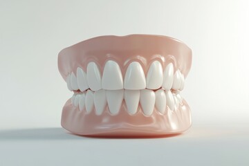 Obraz premium 3D Render of Teeth Model, Front View on White Background